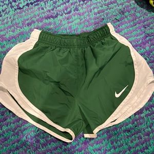 Green nike running shorts